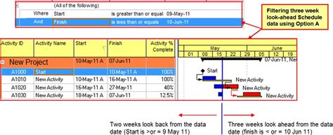 Toolbox4planning How To Work With Look Ahead Schedule Using P6