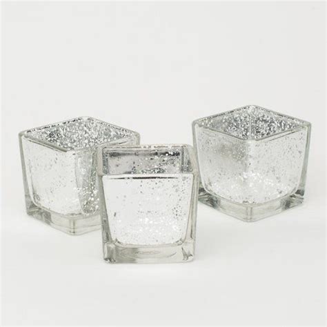 Richland Silver Mercury Square Votive Holders Set Of 72 Mercury Glass Votive Holder Mercury