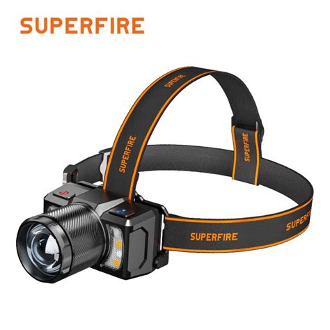 Rechargeable Waterproof Headlamp With 8 Lighting Modes SUPERFIRE