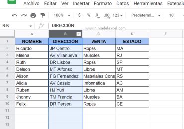 Cómo Fijar Columnas en Google Sheets Ninja del Excel