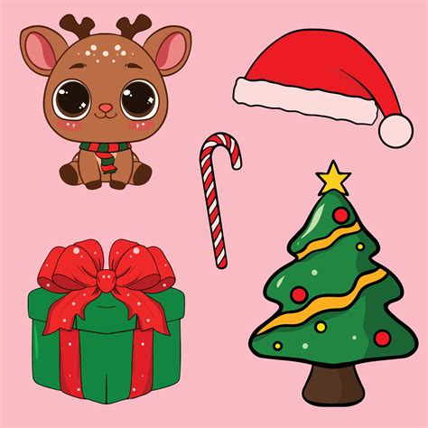 Set Of Christmas Icon Elements Illustration Vector Art At Vecteezy