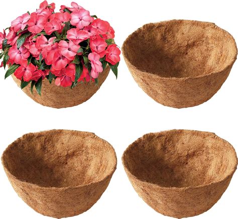 Haledaze 2 Pack 14 Inch Round Coco Liners For Hanging Basket Coconut Fiber