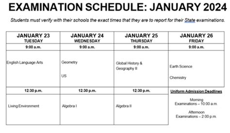 New York State 2024 Regents Schedule Nari Tamiko