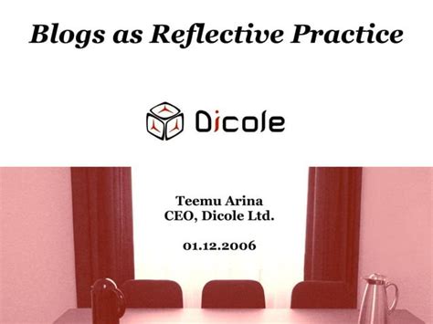 Blogs As Reflective Practice PPT