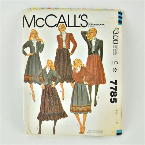 Mccalls Pattern Peasant Skirt Jacket Just Vintage Home