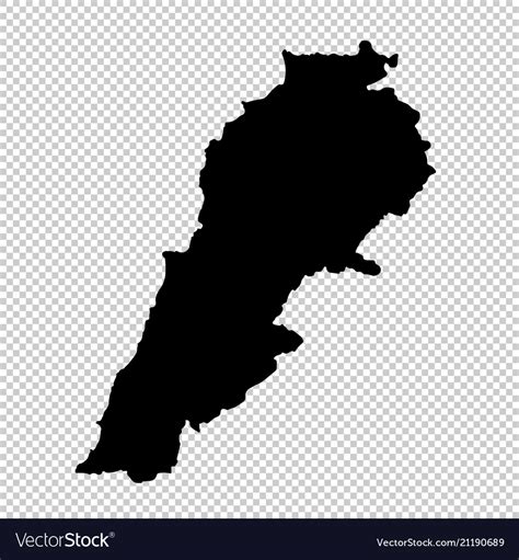 Map lebanon isolated black Royalty Free Vector Image