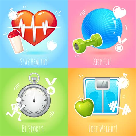 Healthy Lifestyle Illustration Set 439091 Vector Art At Vecteezy