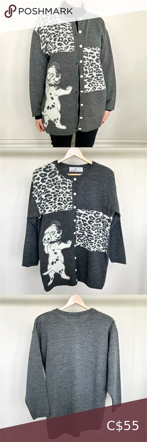 Vintage Rino Mata 101 Dalmatians Wool Blend Cardigan Sweater