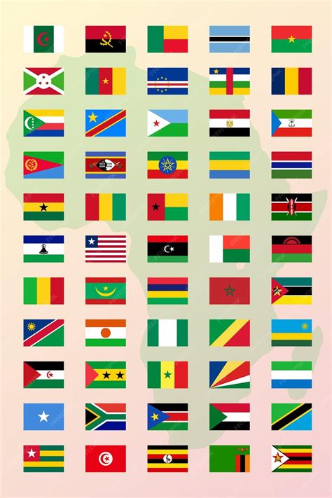 Conjunto de bandeiras de países da África em proporção 23 | Vetor Premium