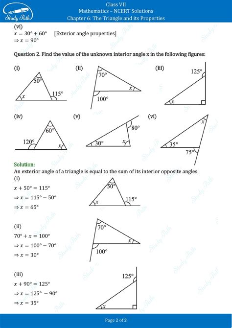 Ncert Solutions For Class Maths Chapter The Triangle And Its