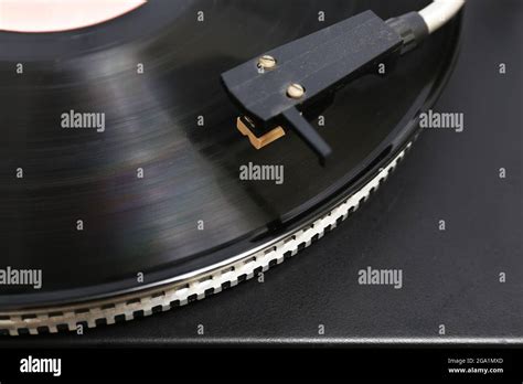 Gramophone With A Vinyl Record Closeup Stock Photo Alamy