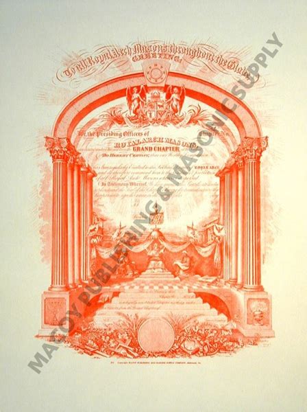 Royal Arch Masons Membership Certificate Grand Chapter