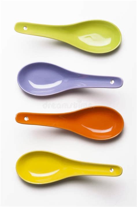 Assorted Colorful Chinese Soup Spoons. Stock Photo - Image of studio, spoons: 243608298