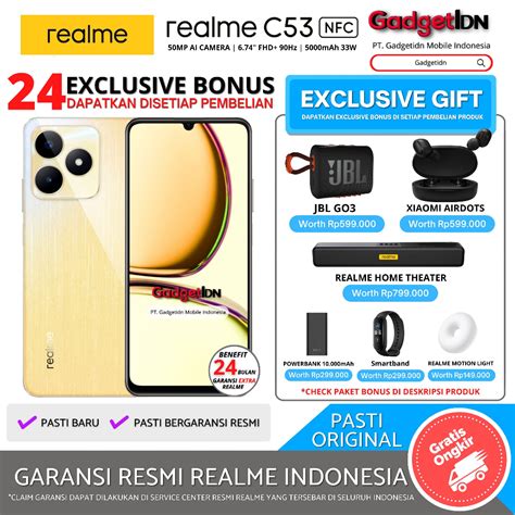 Jual REALME C53 NFC 8 256GB 8GB Extended Ram Garansi Resmi Realme