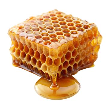 Honeycomb With Honey Isolated On Transparent Background Honeycomb