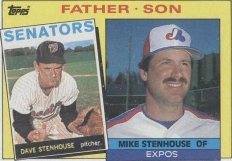 1985 Topps Father Son 141 Mike Stenhouse Dave Stenhouse For Sale