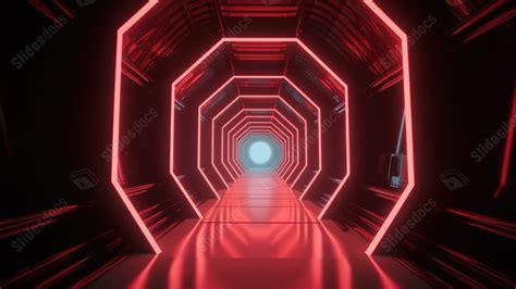 Futuristic Futuristic Tunnel With Futuristic Lighting Powerpoint