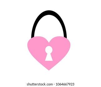 Two Hearts Locked Together Forever Stock Vector Royalty Free