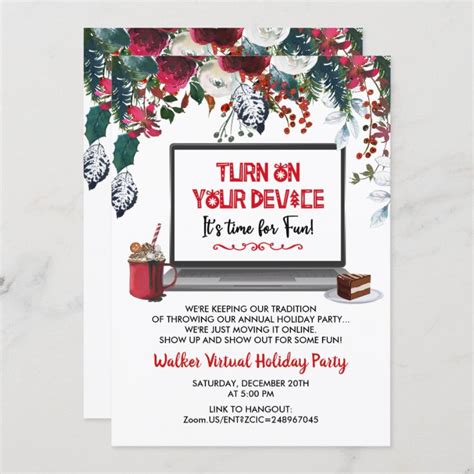 Virtual Holiday Christmas Party Invitation | Zazzle