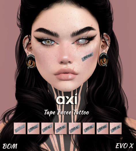 Second Life Marketplace Axi Tape Face Tattoo Lel Evo X Onlt Bom