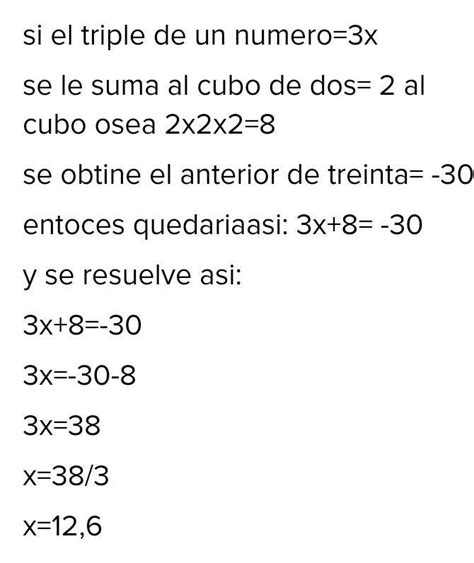 Si Al Triple De Un N Mero Se Le Suma El Cubo De Dos Se Obtiene El