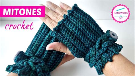 Teje Mitones Crochet Con Trenzas En Relieve Youtube