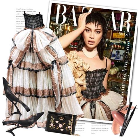 Gucci Fall 2020 Harpers Bazaar Cover Fashion Look Created By Sella103