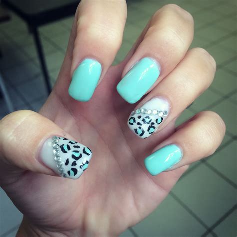 Summer Nail Art Leopard Print Diamonds Unghie