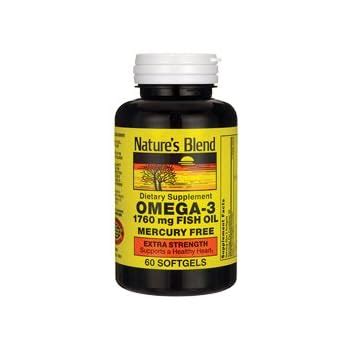 Amazon Nature S Blend Fish Oil 1760 Mg Omega 3 Extra Strength 60