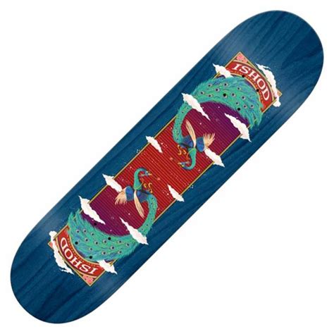 Real Skateboards Ishod Feathers Twin Tail Blue Skateboard Deck 85