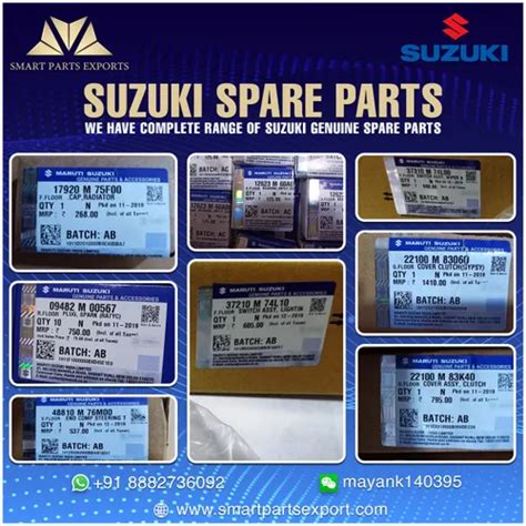 Suzuki Spare Parts Suzuki Genuine Spare Parts Exporter From New Delhi