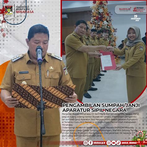 Pj Bupati Kumendong Ambil Sumpah Janji Guru Ahli Pertama Di Lingkup