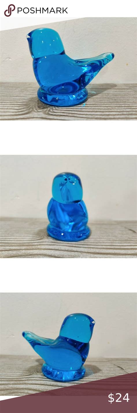 Vintage Art Glass Blue Bird Of Happiness Figurine Vintage Art Glass Vintage Art Blue Bird