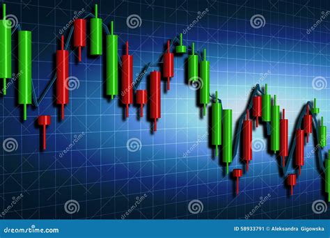 Forex Candlestick Chart Over Dark Stock Illustration Image 58933791