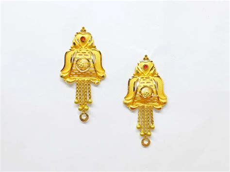 New Gold 18kt Earrings Designs Small Drop Earring – Welcome to Rani Alankar