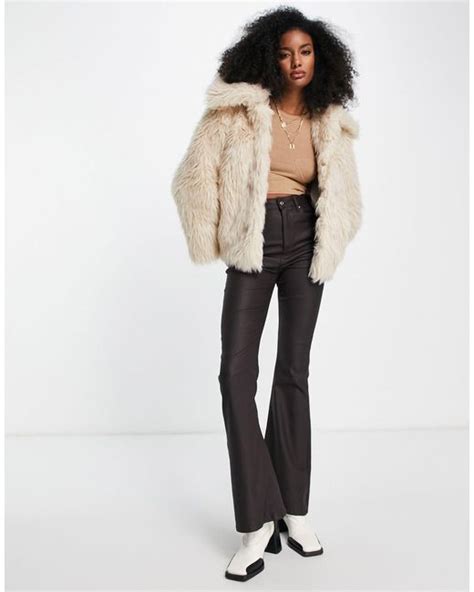 And Other Stories Faux Fur Short Coat In White Lyst