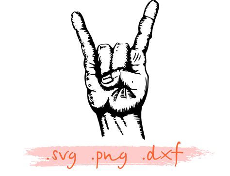 Rock Hand Sign Drawing