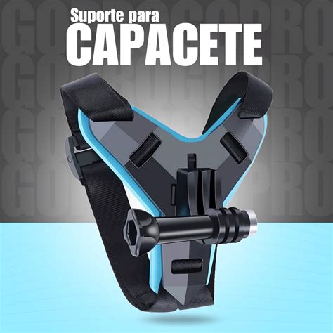 Suporte Queixo Afivelado Para Capacete De Gopro Sjcam Cameras De Ação