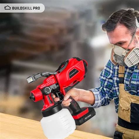 Plastic Spray Gun Buildskill Pro Cordless BPS3300 HLVP Paint Sprayer At