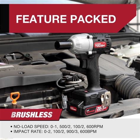 Hyper Tough Brushless 20v Max Lithium Ion Cordless Impact Wrench 1 2 Inch Anvil Hardwares