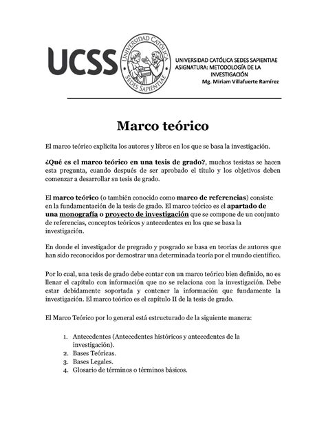 Marco Teórico Antecedentes Y Bases Teóricas GUÍA UNIVERSIDAD