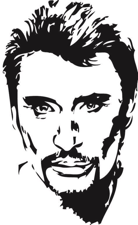 STICKERS JOHNNY HALLYDAY 02 Pochoirs Visage Dessin Visage Pochoir