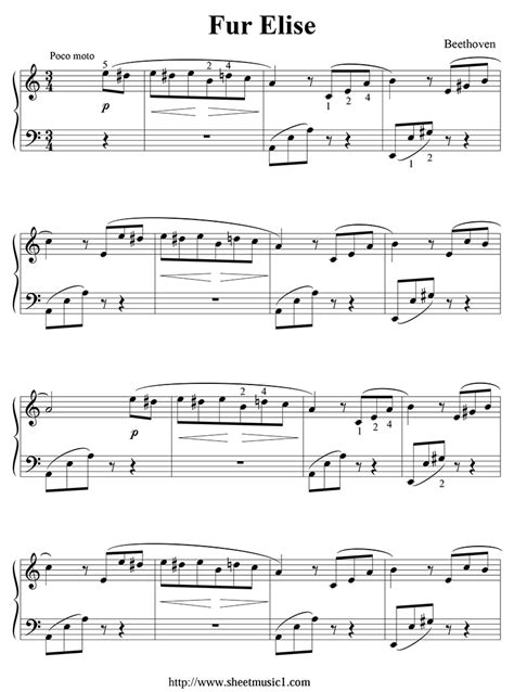 Bản Nhạc Fur Elise Tờ Nhạc Và Hướng Dẫn