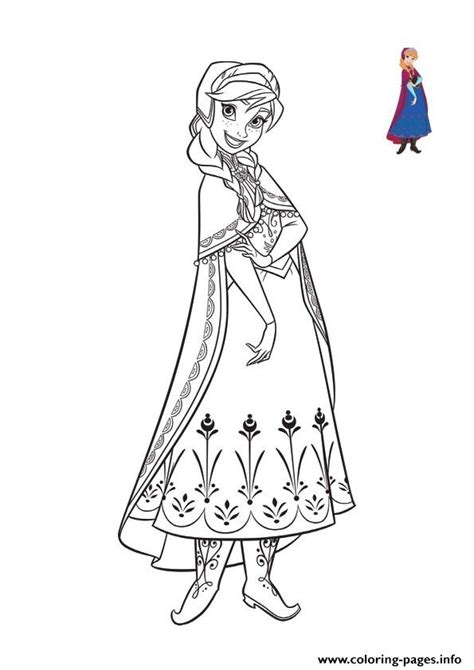 Beautiful Anna Cute Smile Frozen 2 Coloring Page Printable