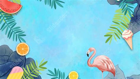 Cute Nature Pink Watercolor Water Summer Powerpoint Background For Free