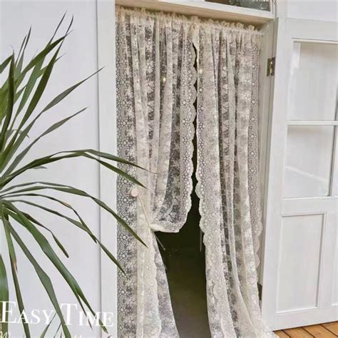 French Cream Style Living Room Curtains Romantic Lace Tulle - Etsy