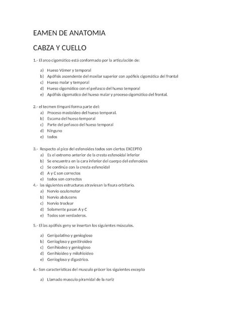 DOCX Examen De Anatomia Cabeza Y Cuello DOKUMEN TIPS