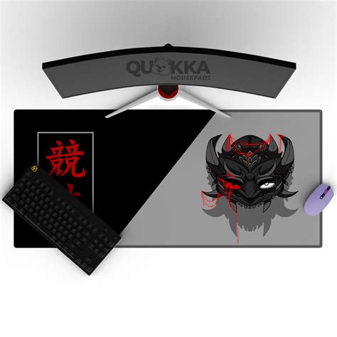 Japanese Oni Demon Mask Game Design Mousepad Deskmat