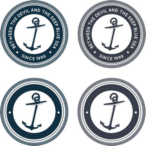 Nautical Emblem Vector Images Over