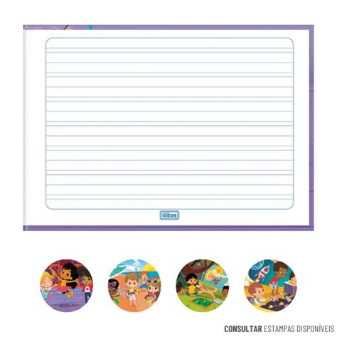 Caderno De Caligrafia Brochura Capa Dura Horizontal Sapeca 40 Folhas